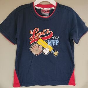 Vintage Levis Kids Tshirt Baseball 4t Blue